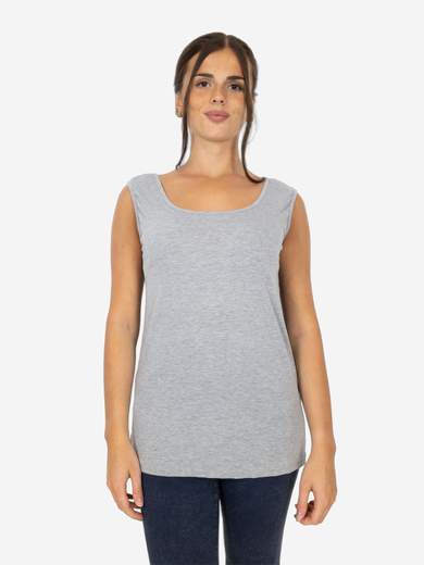 Canotta Donna Curvy Oversize a Spalla Larga in Viscosa Elasticizzata