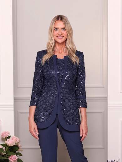 Bianca Brandi Completo pantalone da cerimonia tre pezzi mamma della sposa 29662