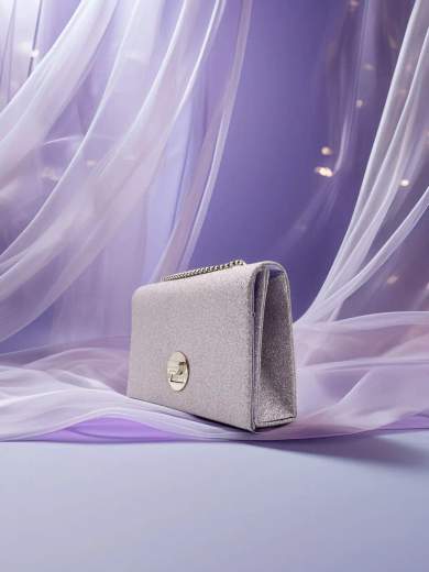 MICHELLE MOON Pochette Lilla Glitterata con Tracolla in Catena HD1283-LILLA