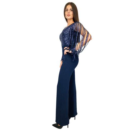 STRABELLO CERIMONIA Tuta Elegante Donna Jumpsuit Cerimonia Paillettes Stola