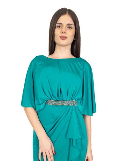 Bianca Brandi Abito Lungo Cerimonia Elegante Donna Stile Impero Con Spacco