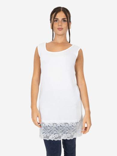 Canotta Lunga Curvy con Pizzo per Donna – Morbida e Comoda