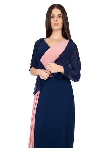 Abito lungo da cerimonia stile impero elegante con stola inclusa