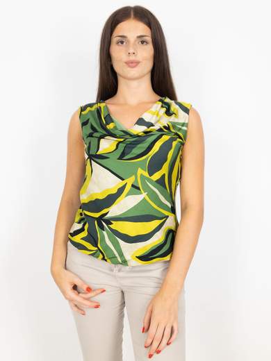 Bucle Top Fantasia Donna Sottogiacca Smanicato E Scollo Drappeggiato