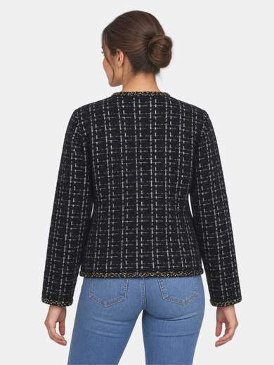 Women's Button-Front Cardigan with Pockets and Lurex Details