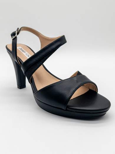 Black ceremony sandals with 10 cm heel