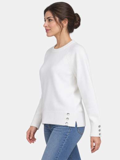 Maglia morbida in viscosa con bottoni decorativi