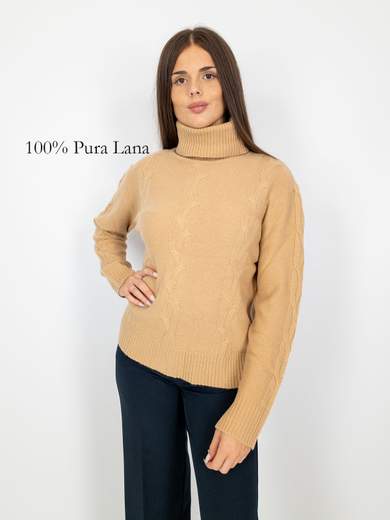 Maglione Dolcevita Donna In Pura Lana Caldo E Morbido