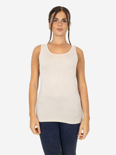 Slim Fit Women’s Tank Top with Wide Straps in Stretch Viscose