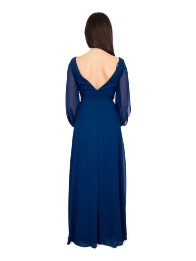 BIANCA BRANDI Abito Lungo Cerimonia Elegante Stile Impero Per Damigella Con Spacco