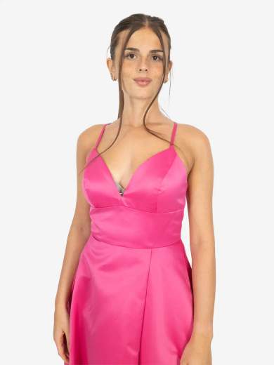 Abito lungo da cerimonia con spacco e stola – Eleganza minimal