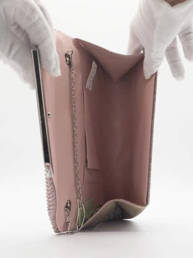 Dark pink glitter clutch bag with detachable chain – Stylish and compact