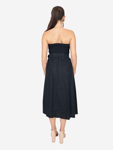Women's cotton summer dress with belt – Strapless