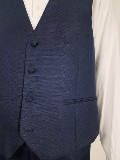 Men's Three-Piece Tailored Suit with Satin Lapels AB0556-D4