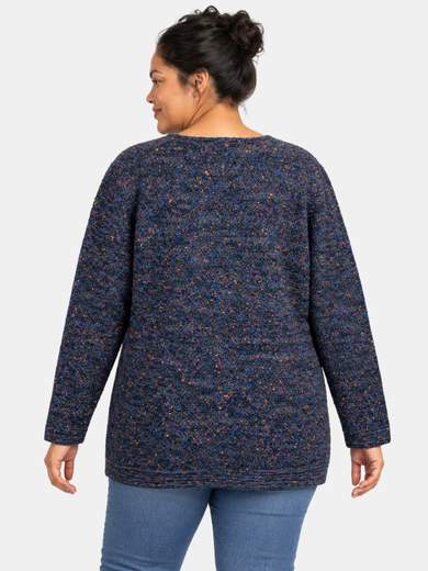 Maglia over in misto lana con filato tweed