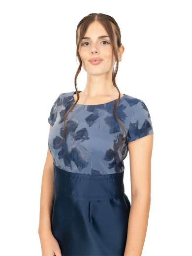 Peg Moda Abito da cerimonia corto a tubino con giacca in organza e seta 264-216