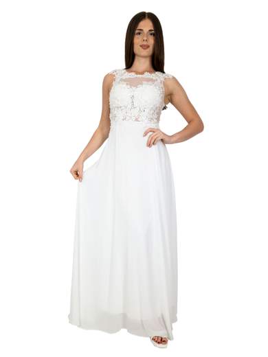 Abito Sposa Corpetto Pizzo Economico Semplice Bianco Elegante