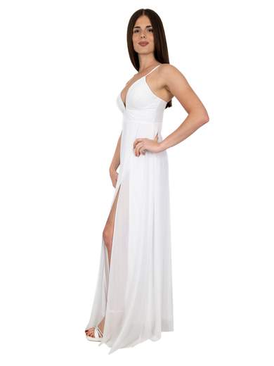 Abito da Sposa Economico in Chiffon con Spacco Gina