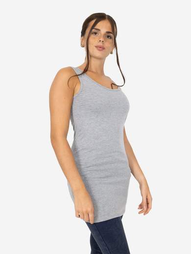 Women's Long Slim Fit Tank Top – Basic Stretch Viscose Model