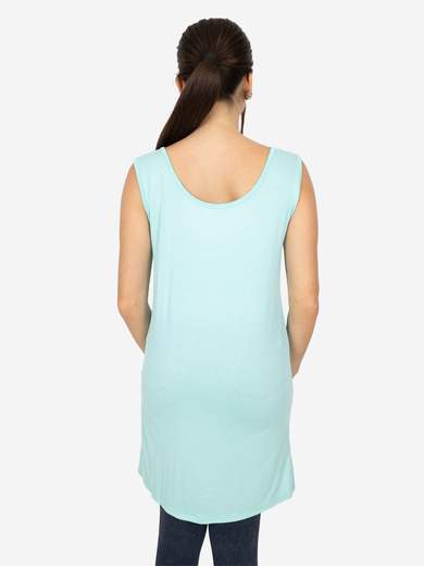 Women's long curvy basic tank top in stretch viscose – One size