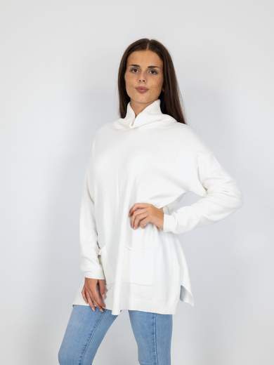 Z Studio Maglia Lunga Per Leggings Collo Alto Maxi Maglione A Dolcevita