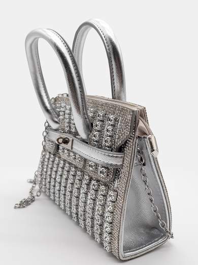Borsa Elegante Argento Strass p-6013-argento