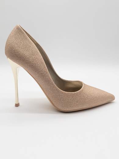 Gold ceremony pumps with 11 cm high heel