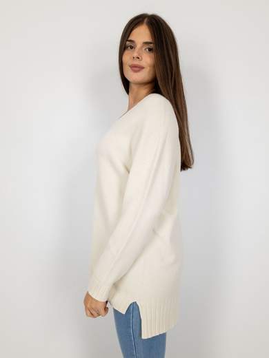 BLUE JOINT Maxi Maglia Lunga In Viscosa Con Scollo A V Blue Joint