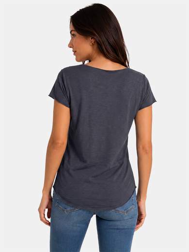 T-shirt Basica Donna in Cotone a Taglio Vivo