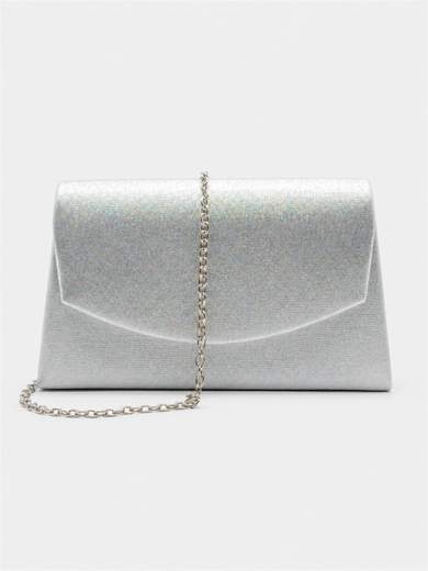 Silver Glitter Evening Clutch Bag HL3569-ARGENTO