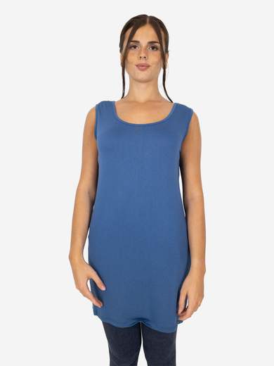 Women's long curvy basic tank top in stretch viscose – One size