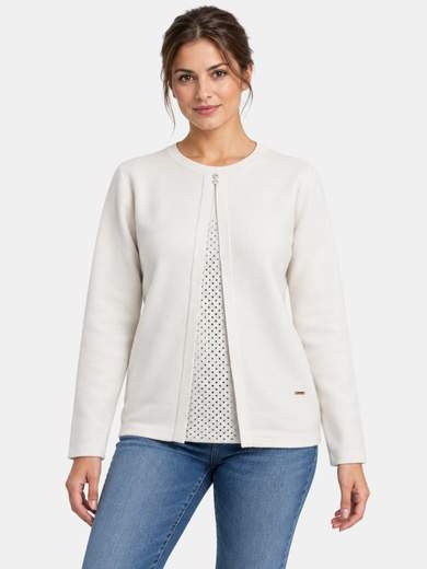Maglia a girocollo finto twin set con strass