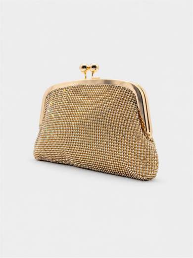 Gold Rhinestone Evening Clutch Bag