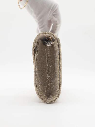 Pochette oro glitterata elegante con tracolla rimovibile