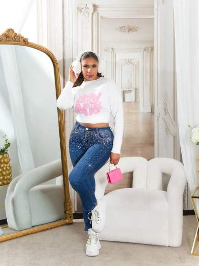 KOUCLA Sexy Musthave Statement Bootcut Jeans con glitter 0000J1780