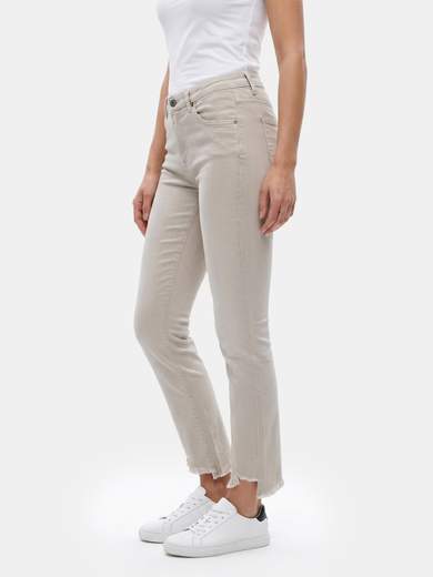 Women's Stretch Crop Flare Jeans with Asymmetric Hem 3D-6826
