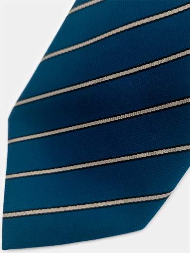 Regimental Tie in 100% Teal Silk