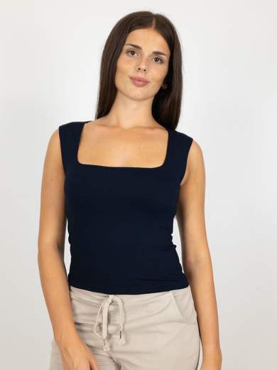 Top Donna Corto Smanicato In Viscosa Elasticizzato