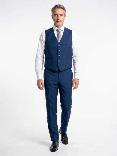 Men's 3-Piece Light Blue Suit in Super 120's Zignone Wool ELE10050-D6