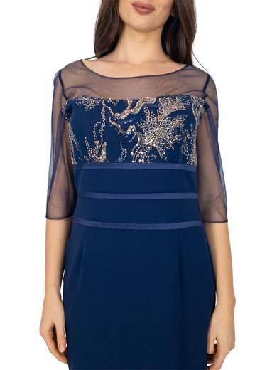 Abito a sirena con giacca per cerimonia mamma della sposa