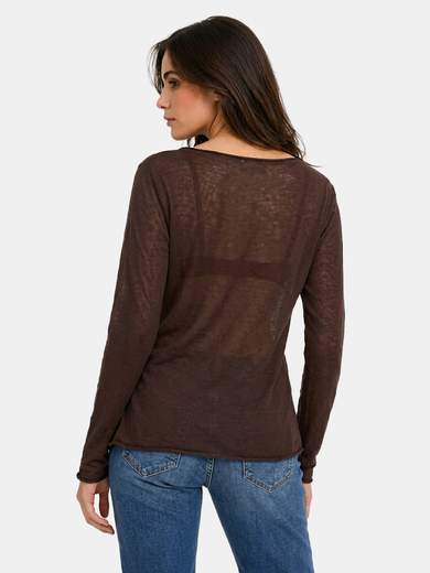 Basic Lightweight Cotton Top with Faux Raw Edge