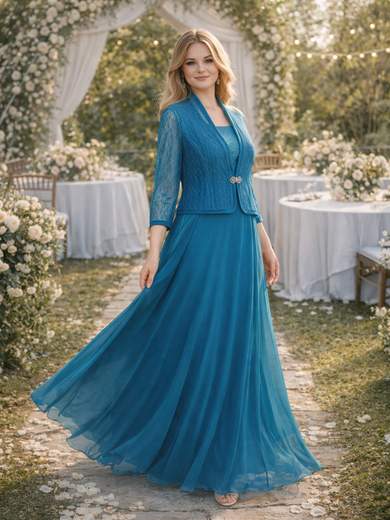 Abito Curvy Lungo da Cerimonia con Giacca Lavorata ysu340