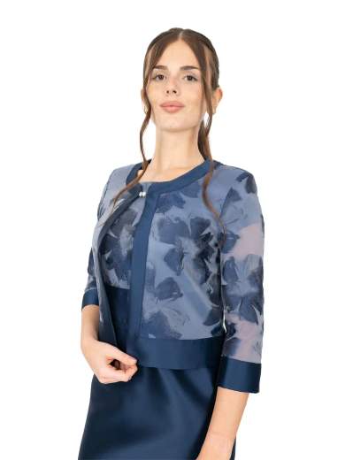 Peg Moda Abito da cerimonia corto a tubino con giacca in organza e seta 264-216