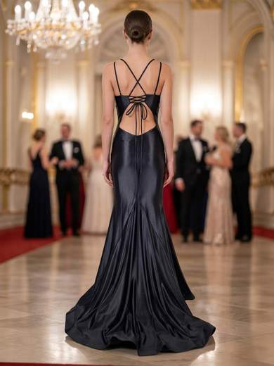 JEAN CRYÒ Abito Lungo a Sirena in Raso per Cerimonia con Stola 35492