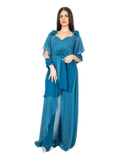 Tuta da Cerimonia Elegante Glitterata Donna Taglie Forti