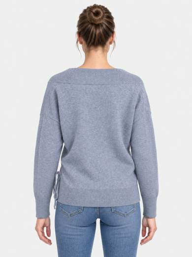 Maglia Donna Scollo a V Incrociato in Misto Lana