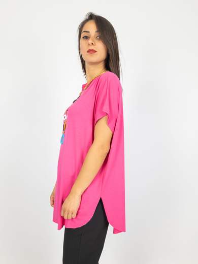 BLUE JOINT T-shirt Donna In Viscosa Basic Oversize Mezze Maniche