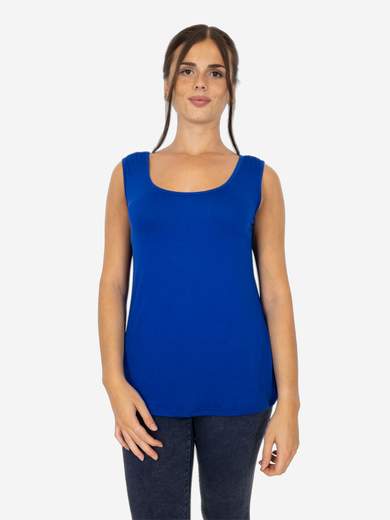 Canotta Donna Curvy Oversize a Spalla Larga in Viscosa Elasticizzata