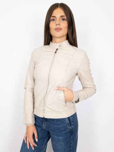 Artika Giacca Ecopelle Donna Corta Con Zip E Manica Lunga RKF01-8006