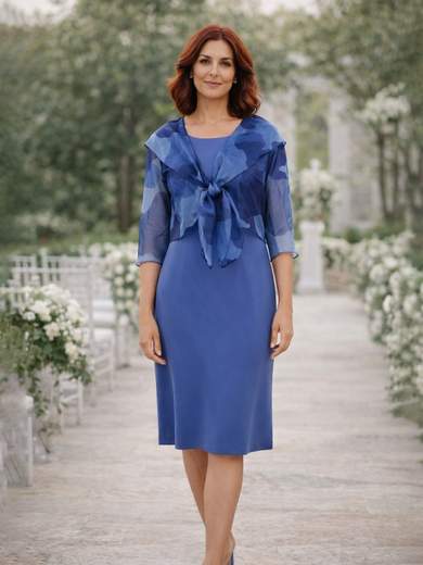 Abito a tubino con giacca in organza a fantasia 119-ORGANZA-517-EPOQUE